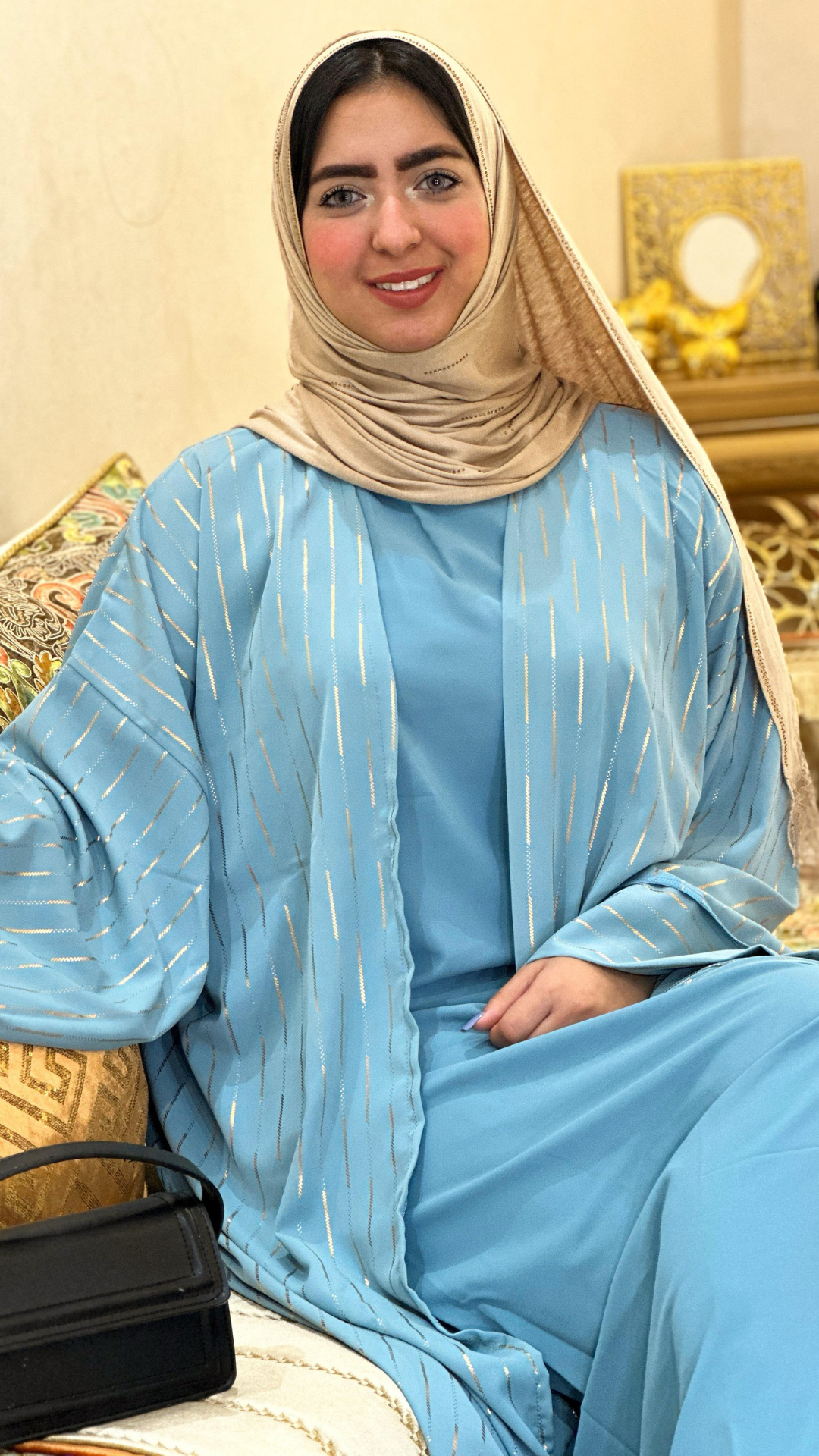 abaya crepe rayée